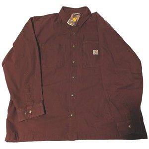* Carhartt Men Flex Relaxed Fit 2XL Canvas Fleece-Lined Snap-Front Shirt Jacket